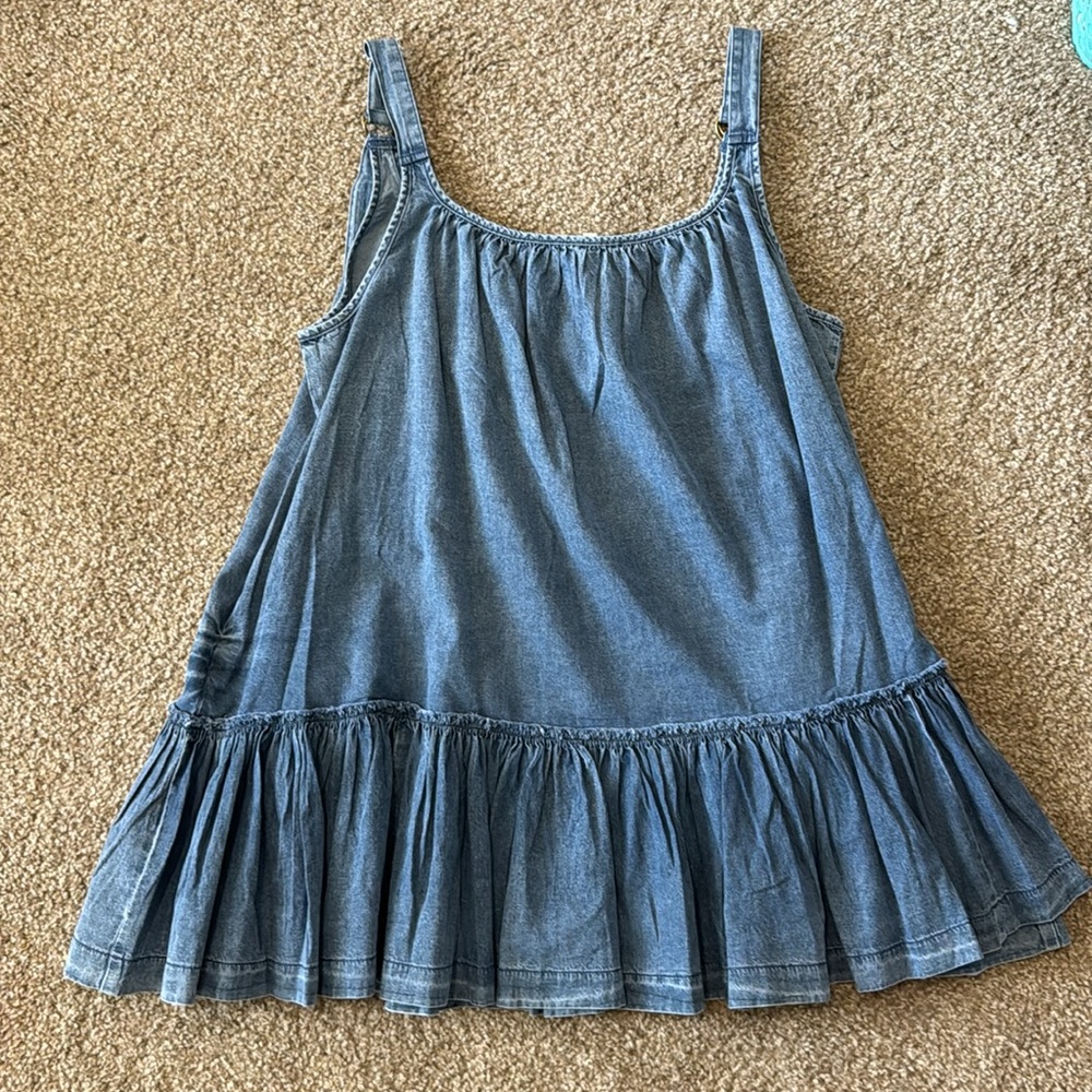 easel Blue Denim Ruffle Sundress - Picture 4 of 5